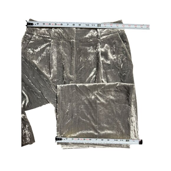 NEW LOFT Size 8 Metallic Velvet High Rise Wide Leg The Peyton Trousers Womens - Picture 10 of 12